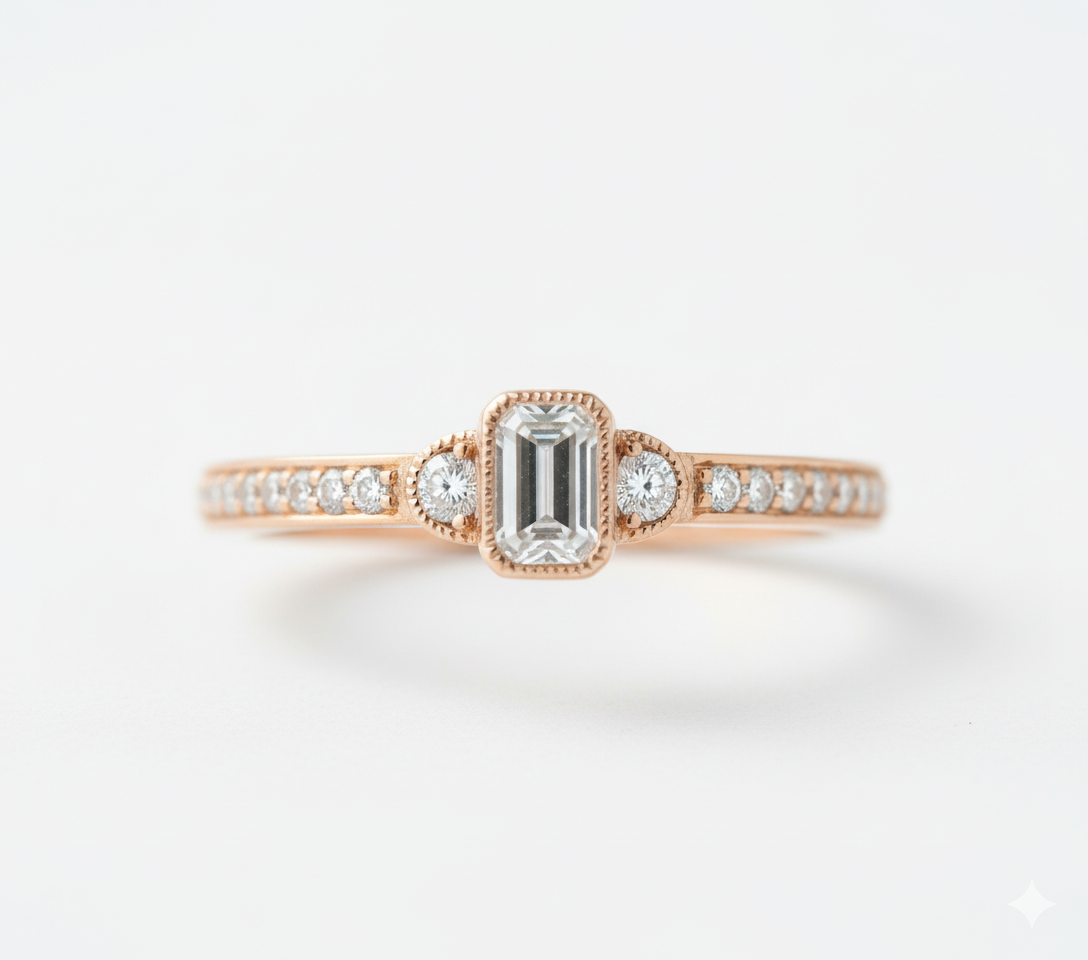 Sunlit Sparkle: 0.46 CT Natural Diamond Solitaire Ring in Warm Yellow Gold